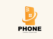 Smartphone Logo, Communication Electronics Vector, Modern Phone Design, For Company Brand Symbol