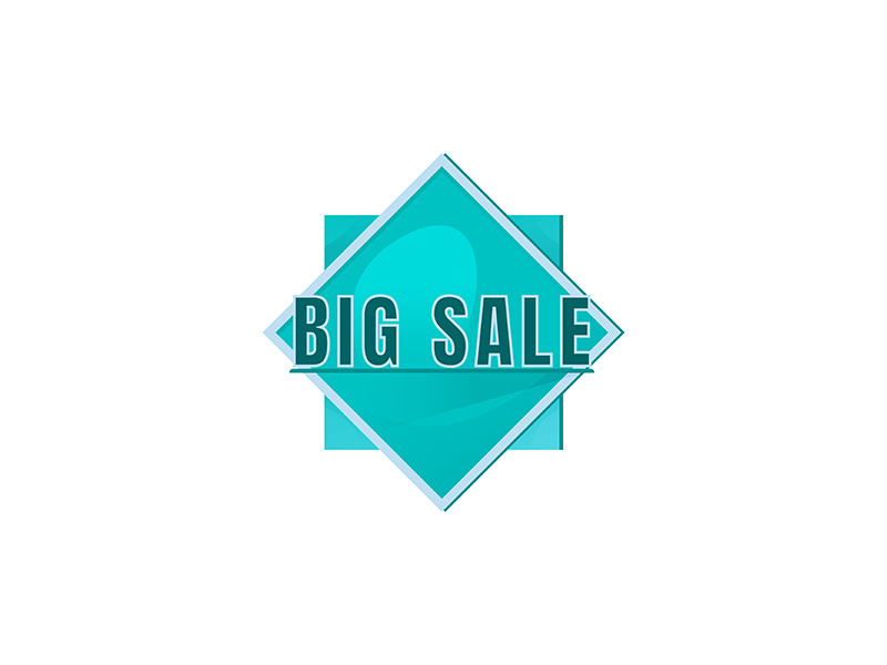 Big sale turquoise vector board sign illustration