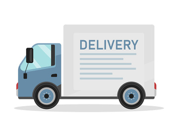 Delivery vehicle flat color vector object preview picture