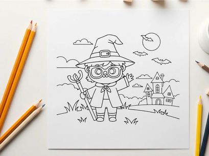 Cute Halloween scarecrow with hat vector illustration flat design