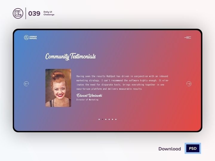 Testimonials | Daily UI challenge - Day 039/100