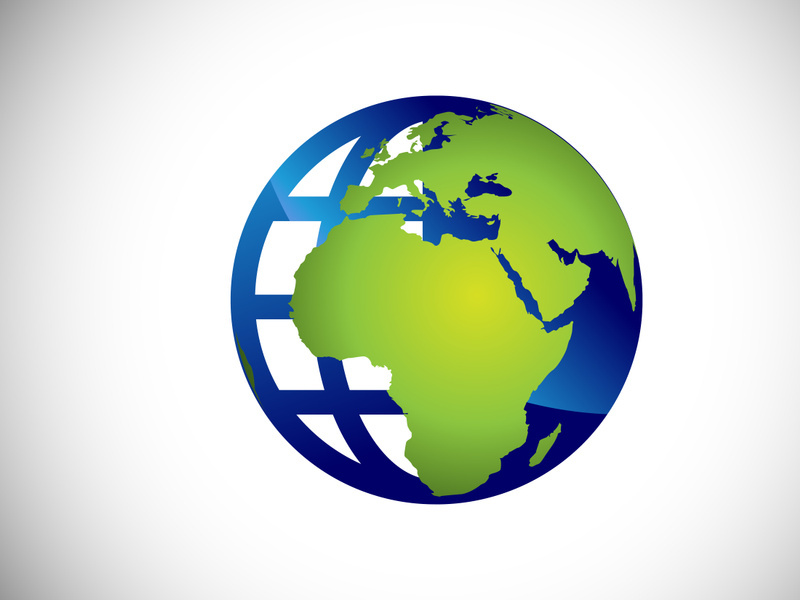 Earth logo design template. Globe icon sign symbol
