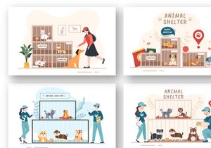 15 Animal Shelter Cartoon Illustration
