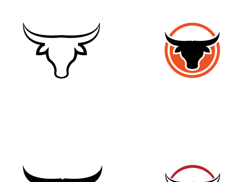 Vintage bull head horns logo