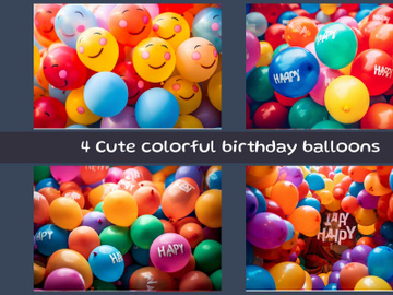 Cute colorful birthday balloons preview picture