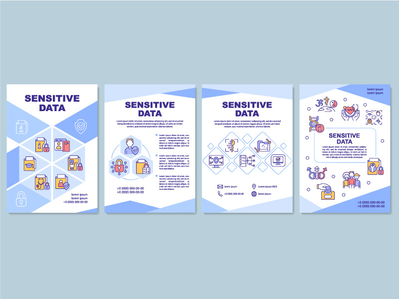 Sensitive data blue brochure template