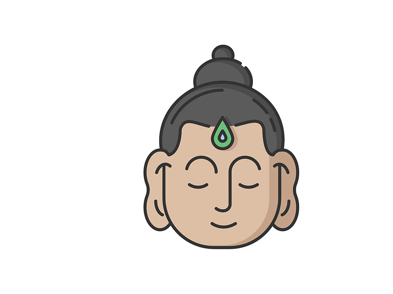 Gautama Buddha RGB color icon