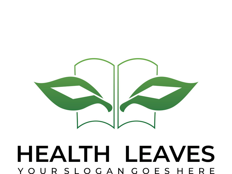 Green leaf logo design vector illustration