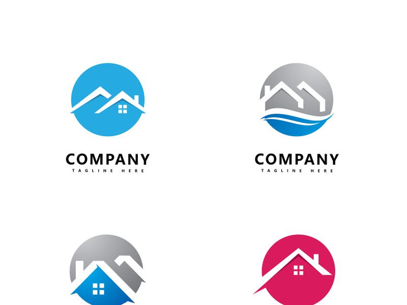 Real estate logo template vector.Abstract house icon