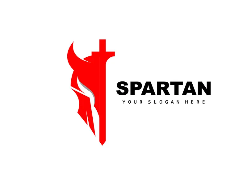 Spartan Logo,Vector Viking, Barbarian, War Helmet Design, Product Brand Illustration