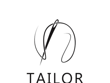 Tailor logo icon illustration template combination of buttons for clothes, thread and sewing machine, for clothing product design preview picture