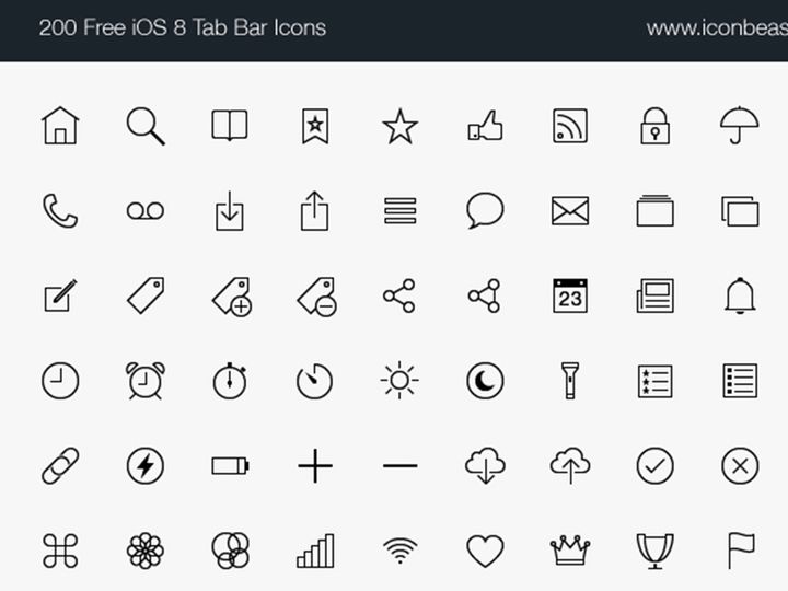 500 Free IOS Tab Bar Icons