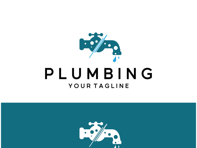Plumbing logo vector design template. water pipe logo design.Leaking water logotype,Design Concept, Creative Symbol, Icon