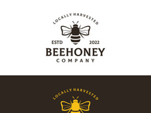 Vintage honey bee logo.