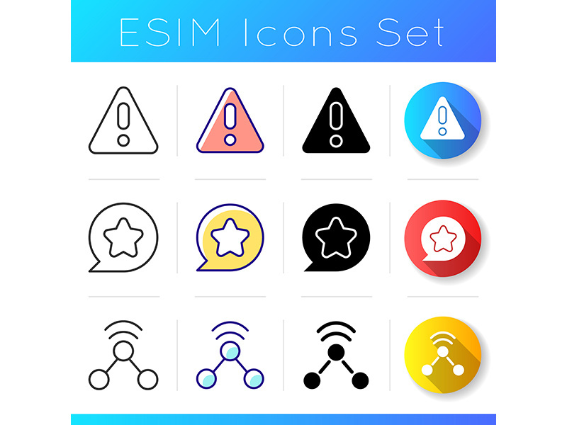Modern interface usage icons set