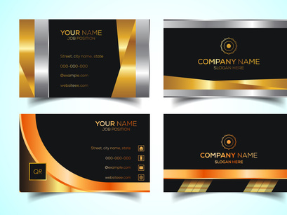 Double-Sided Luxury, Modern and Elegant Business Card Design Template. Vector Illustration