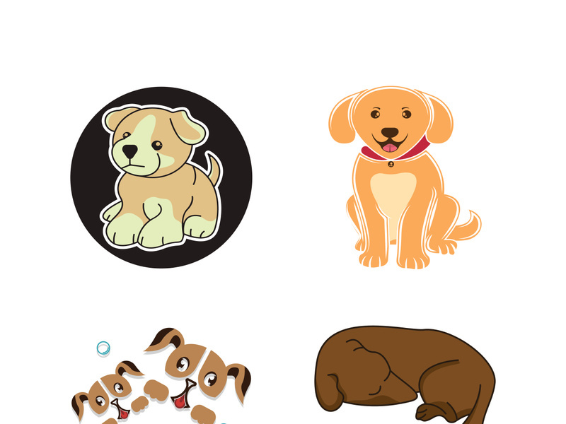 Dog logo vector design icon illustration template
