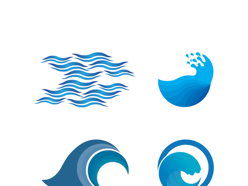 Wave beach vector illustration design logo