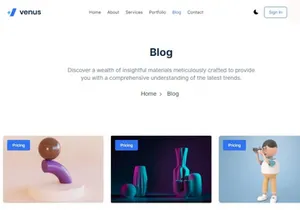 Venus Free Next.js Website Template
