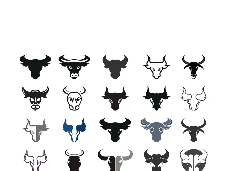 Bull head logo vector icon design illustration
