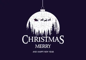 Christmas background ball, forest tree typography