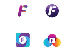 Abstract logo element initial letter F geometric shape. Minimalist and modern F Logo design. Logo can be used for branding and business cards.