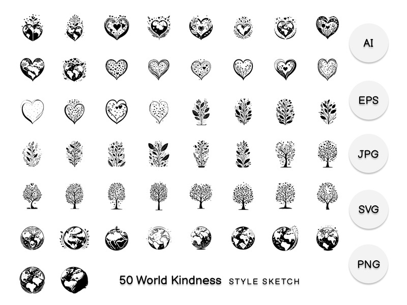 World Kindness Element Draw Black
