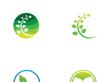 Natural green leaf logo.