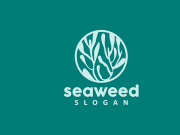 Coral reef logo vector silhouette sea fish habitat simple beautiful sea plants