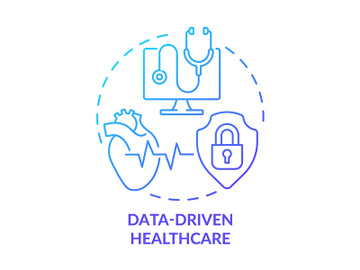 Data-driven healthcare blue gradient concept icon preview picture