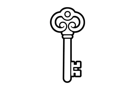Icono de llave antigua de estilo vintage. Contorno de llave de puerta antigua para conceptos de misterio o seguridad.