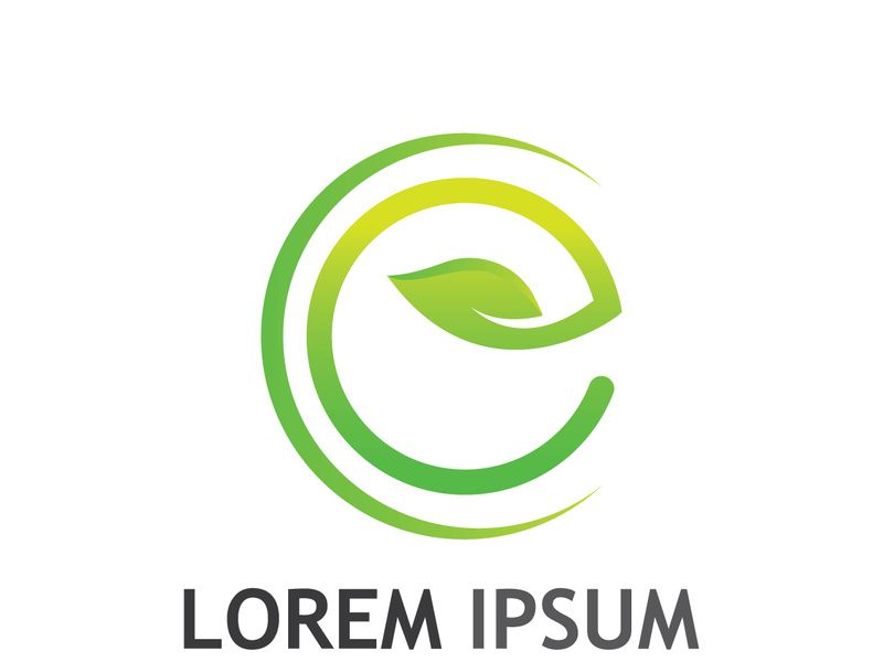 Natural green leaf logo.