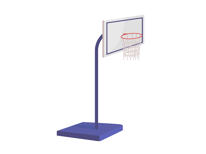 Basketball hoop stand semi flat color vector item