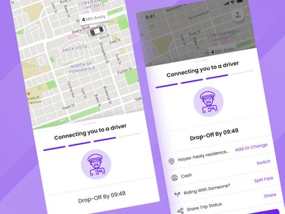 Taxi booking mobile app UI Design ( Volume 1 )