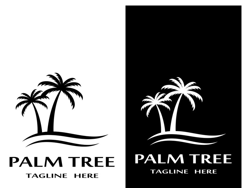 Palm tree summer logo design with creative ideas.