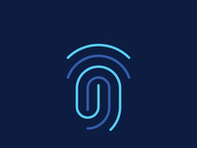 Modern human fingerprint logotype. Fingerprint for identity, business card, technology, digital.