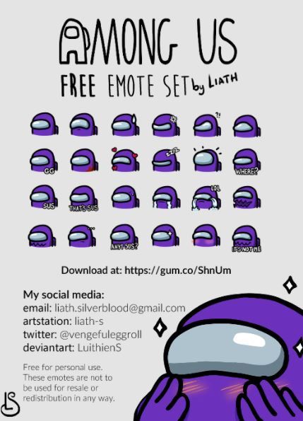 Liath's Free Among Us Emote Set