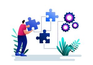 Project Report Flat Illustration