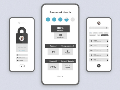 Modern Clean Password Manager App UI UX Concept Design