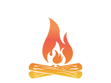 Bonfire Campfire Camp Fire place wood flame vintage retro logo design preview picture