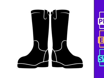Black rain boots pair isolated on white background waterproof footwear