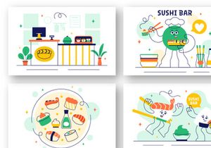10 Sushi Bar Illustration