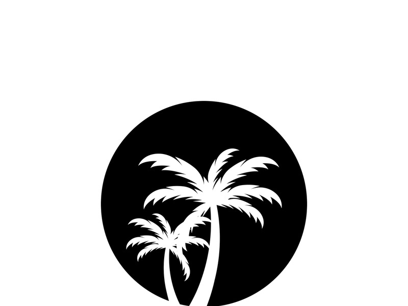 Summer palm tree logo design.