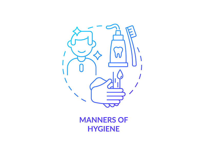 Manners of hygiene blue gradient concept icon