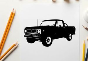 Silhouette of a classic pickup truck with a rugged design