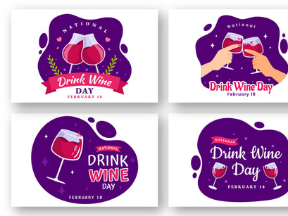 13 National Drink Wine Day Illustration