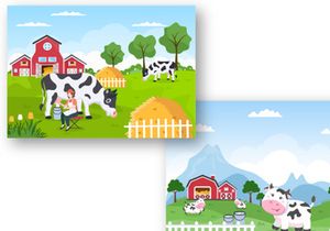 15 Dairy Cow at the Farmer Flat Illustration