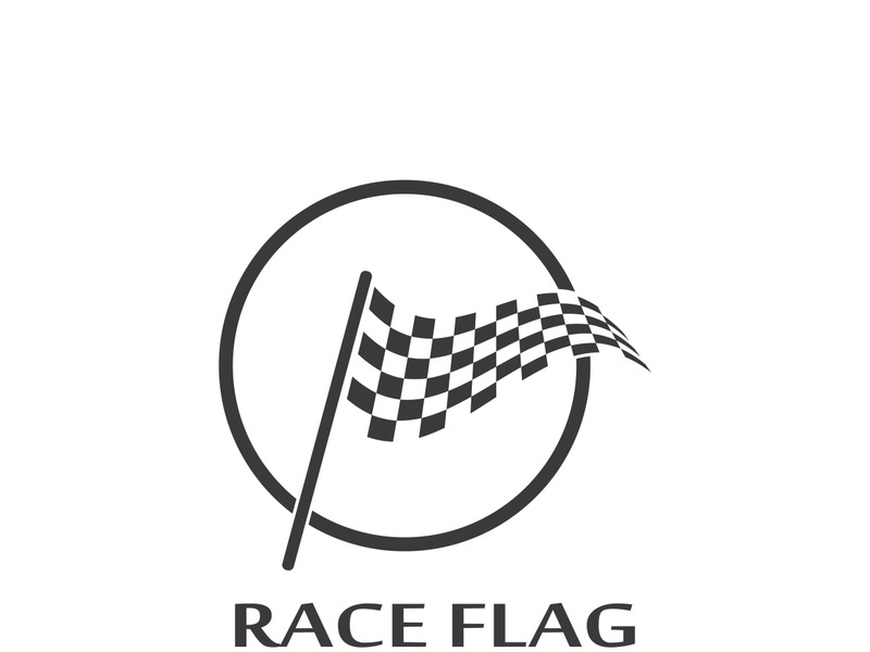 Creative and modern racing flag logo design.