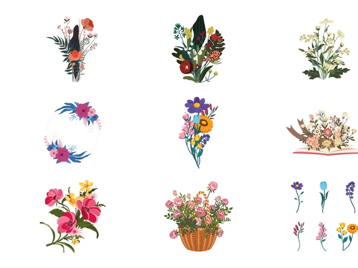 Vector Flower Watercolor Illustration