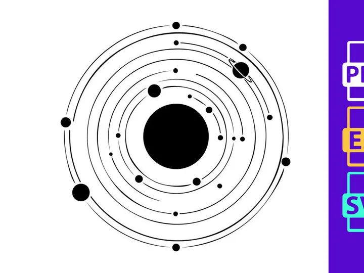 Solar System Orbit Diagram - Cosmic Galaxy Art